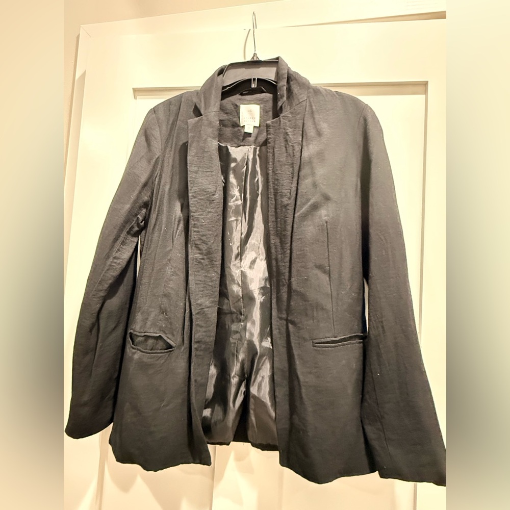 Black Women's Blazer Jacket - Classic Open Front